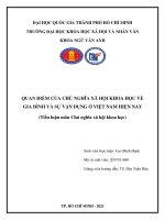 Tiểu luận môn chủ nghĩa xã hội khoa học QUAN điểm của CHỦ NGHĨA xã hội KHOA học về GIA ĐÌNH và sự vận DỤNG ở VIỆT NAM HIỆN NAY