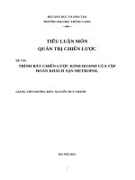 TRÌNH bày CHIẾN lược KINH DOANH của tập đoàn KHÁCH sạn METROPOL 