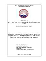 Lý luận, vai trò các chủ thể chính tham gia thị trường và liên hệ vai trò của nhà nước việt nam trong nền kinh tế thị trường