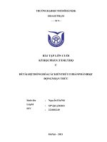 BÀI TẬP LỚN CUỐI KỲ HỌC PHẦN TÂM LÝ HỌC ĐỀ TÀI: HỆ THỐNG HÓA CÁC KIẾN THỨC CƠ BẢN PHẦN HOẠT ĐỘNG NHẬN THỨC