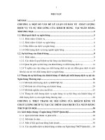 Luan van nâng cao sự hài lòng của khách hàng về chất lượng dịch vụ tại các điểm giao dịch của ngân hàng TMCP quân đội