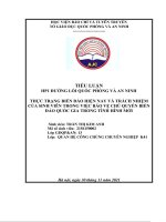 Thực trạng biển đảo hiện nay và trách nhiệm của sinh viên trong việc bảo vệ chủ quyền biển đảo quốc gia trong tình hình mới