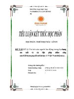 đề tài Vai trò của người lao động trong lực lượng sản xuất và các biện pháp nhằm nâng cao chất lượng nguồn nhân lực ở Việt Nam hiện nay