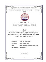 Sự giống nhau, khác nhau và mối quan hệ giữa nhận thức và tình cảm  rút ra ý nghĩa đối với bản thân