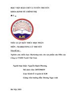 Nghiên cứu chiến lược marketing mix cho sản phẩm sữa milo của  công ty TNHH nestlé việt nam