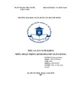 TIỂU LUẬN CUỐI KHÓA môn HOẠT ĐỘNG KINH DOANH NGÂN HÀNG ở tình huống của chú hùng với dữ kiện đề bài cho không chi tiết cụ thể lắm nên khó có thể dự đoán mong muốn của chú 