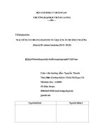 Tiểu luận môn NGUYÊN LÝ CƠ BẢN LOGISTICS VÀ QUẢN LÝ CHUỖI CUNG ỨNG Đề tài Phân tích quản lý chuỗi cung ứng cà phê Việt Nam