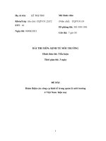 bài thi môn kinh tế môi trường  ĐỀ BÀI Hoàn thiện các công cụ kinh tế trong quản lý môi trường ở Việt Nam hiện nay