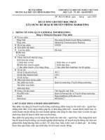 ĐẠI HỌC TÀI CHÍNH MARKETING ĐỀ CƯƠNG CHI TIẾT HỌC PHẦN XÂY DỰNG KẾ HOẠCH TRUYỀN THÔNG MARKETING