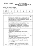 Hướng dẫn chấm kiểm tra học kì I, năm học 2015  2016 môn: Ngữ văn lớp 9726