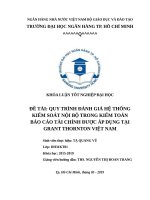 QUY TRÌNH ĐÁNH GIÁ HỆ THỐNG KIỂM SOÁT NỘI BỘ TRONG KIỂM TOÁN BÁO CÁO TÀI CHÍNH ĐƯỢC ÁP DỤNG TẠI GRANT THORNTON VIỆT NAM TRƯỜNG ĐẠI HỌC NGÂN HÀNG TP. HỒ CHÍ MINH