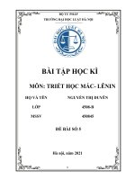 BÀI tập học kì môn TRIẾT học mác  LÊNIN quan điểm của chủ nghĩa mác – lênin về quy luật “ thống nhất và đấu tranh giữa các mặt đối lập 