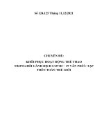 CHUYÊN ĐỀ: KHÔI PHỤC HOẠT ĐỘNG THỂ THAO TRONG BỐI CẢNH DỊCH COVID – 19 VẪN PHỨC TẠP TRÊN TOÀN THẾ GIỚI