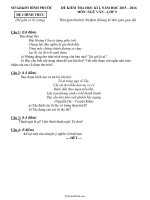 Đề kiểm tra học kì I, năm học 2015 – 2016 môn: Ngữ văn lớp 9690