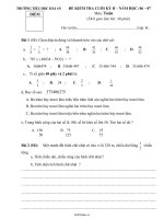 Đề kiểm tra cuối kỳ II – Năm học: 2006 – 2007 môn: Toán 4721