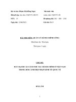 ĐẨY MẠNH cải CÁCH THỦ tục HÀNH CHÍNH ở VIỆT NAM TRONG bối CẢNH hội NHẬP KINH tế QUỐC tế 