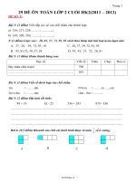 29 Đề ôn tập kiểm tra cuối học kì II Toán Lớp 2  Năm học 20112012282