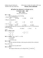 Đề kiểm tra cuối học kì II Toán Lớp 4  Năm học 20082009  Trường Tiểu học Hiệp Hòa682