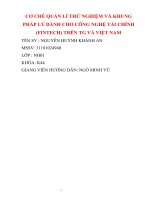 tiểu luận cơ CHẾ QUẢN lí THỬ NGHIỆM và KHUNG PHÁP lý DÀNH CHO CÔNG NGHỆ tài CHÍNH (FINTECH) TRÊN TG và VIỆT NAM 