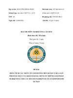 PHÂN TÍCH các NHÂN tố ẢNH HƯỞNG đến HÀNH VI MUA sản PHẨM XE máy của KHÁCH HÀNG  đề XUẤT NHỮNG GIẢI PHÁP MARKETING CHO các DOANH NGHIỆP sản XUẤT KINH DOANH XE máy 