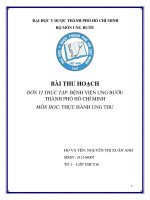 BÀI THU HOẠCH THỰC HÀNH UNG THƯ tại BỆNH VIỆN UNG bướu TP hồ CHÍ MINH 