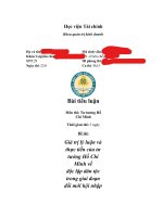 Giá trị lý luận và thực tiễn của tư tưởng hồ chí minh về độc lập dân tộc trong giai đoạn đổi mới hội nhập ở nước ta hiện nay 