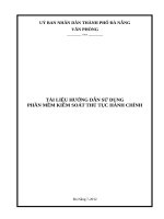 TÀI LIỆU HƯỚNG DẪN SỬ DỤNG PHẦN MỀM KIỂM SỐT THỦ TỤC HÀNH CHÍNH