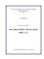 NGỮ PHÁP TIẾNG TRUNG QUỐC HSK 1, 2, 3 TRƯỜNG ĐẠI HỌC NGÂN HÀNG TP HỒ CHÍ MINH KHOA NGOẠI NGỮ