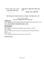 Đề thi giữa học kì I môn Khoa học tự nhiên lớp 7  Năm học 20162017  Trường THCS Biên Giới4197