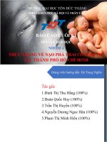 BÁO cáo CUỐI kì môn xã hội học NHÓM 4 THỰC TRẠNG về nạo PHÁ THAI của PHỤ nữ tại THÀNH PHỐ hồ CHÍ MINH 