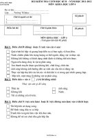 Bài kiểm tra cuối học kì II  Năm học 2011  2012 môn Khoa học 4924