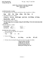 Đề kiểm tra học kì I Tiếng việt, Toán Lớp 1  Năm học 200820091723