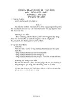 Đề kiểm tra cuối học kì I (năm 2009  2010) môn: Tiếng Việt lớp 2 năm học: 2009  2010 (bài kiểm tra viết)1812