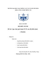 BÁO CÁO MÔN HỆ ĐIỀU HÀNH Đề tài Lập trình giải thuật FCFS của Hệ điều hành ( Matlab)