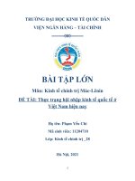 BÀI tập lớn môn kinh tế chính trị mác lênin đề tài thực trạng hội nhập kinh tế quốc tế ở việt nam hiện nay 