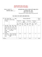 Bộ đề kiểm tra giữa kì 2 ngữ văn 6 cánh diều, có ma trận, đáp án