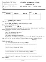 Đề kiểm tra cuối học kì I Tiếng việt Lớp 2  Năm học 20122013  Trường Tiểu học Toàn Thắng2423