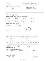 Đề kiểm tra cuối học kì 2 môn Toán – Khối 23353