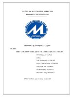 tiểu luận quản trị chất lượng QUẢN TRỊ CHẤT LƯỢNG ĐỀ TÀI TRIẾT LÝ KAIZEN TRONG QUẢN TRỊ CHẤT LƯỢNG CỦA TOYOTA