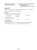 Đề kiểm tra cuối học kì I Tiếng việt Lớp 2  Năm học 20102011  Trường Tiểu học Hợp Tiến962