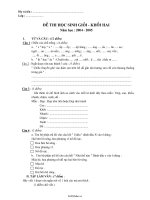 Đề thi học sinh giỏi Toán Lớp 2  Năm học 200420053267