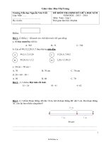 Đề kiểm tra định kỳ giữa học kì II năm học: 2013 – 2014 môn: Toán lớp 1  Trường Tiểu học Nguyễn Văn Trỗi996