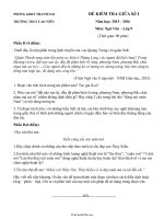 Đề kiểm tra giữa kì I  Năm học: 2015  2016 môn: Ngữ văn lớp 92688