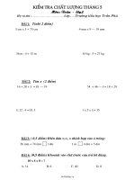Đề kiểm tra chất lượng tháng 5 Tiếng việt, Toán Lớp 2  Trường Tiểu học Trần Phú3805