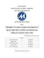 tiểu luận quản trị chất lượng đề tài TÌM HIỂU VỀ CHẤT LƯỢNG SẢN PHẨM VÀ QUẢN TRỊ CHẤT LƯỢNG SẢN PHẨM TẠI CÔNG TY SAO SU SAO VÀNG