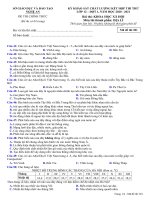 Đề khảo sát chất lượng môn Địa lí năm 2020-2021 - Sở GD&ĐT Nghệ An - Mã đề 301