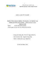 PHÂN TÍCH HOẠT ĐỘNG TÍN DỤNG CÁ NHÂN TẠI NHNo  PTNT AN GIANG  CHI NHÁNH HUYỆN THOẠI SƠN