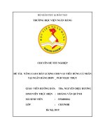 Chất lượng cho vay tiêu dùng cá nhân tại PGD ngân hàng BIDV – PGD ngọc thụy