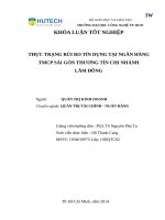 THỰC TRẠNG RỦI RO TÍN DỤNG TẠI NGÂN HÀNG TMCP SÀI GÒN THƯƠNG TÍN CHI NHÁNH LÂM ĐỒNG