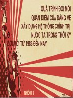 tiểu luận QUÁ TRÌNH đổi mới QUAN điểm của ĐẢNG về xây DỰNG hệ THỐNG CHÍNH TRỊ ở nước TA TRONG THỜI kỳ đổi mới từ 1986 đến NAY 